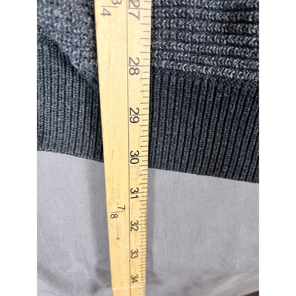 Banana Republic Sweater Mens XL Quarter-Zip Gray Textured Raglan EUC - Picture 5 of 11